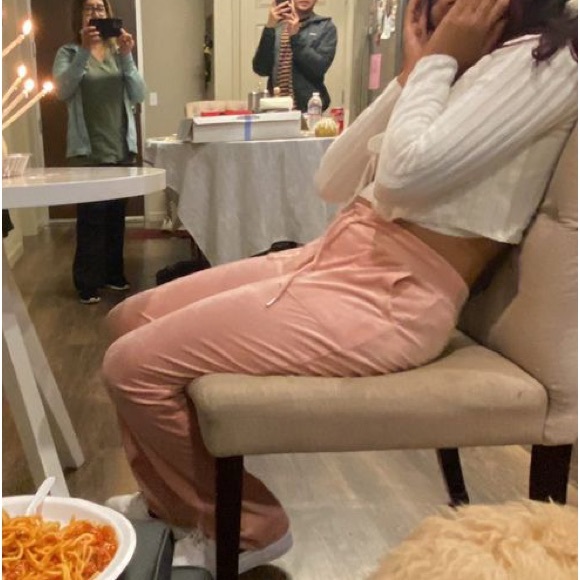 pink tracksuit pants with rhinestones - Picture 2 of 3